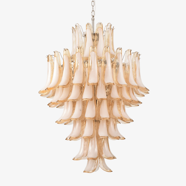 Amber Cloud Murano Glass Petals Chandelier