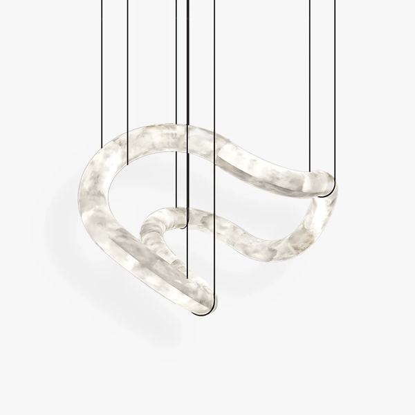 Ethereal Wave Alabaster Chandelier