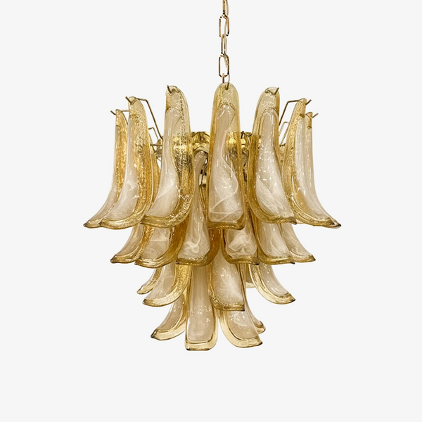 Amber Glass Murano Petals Chandelier