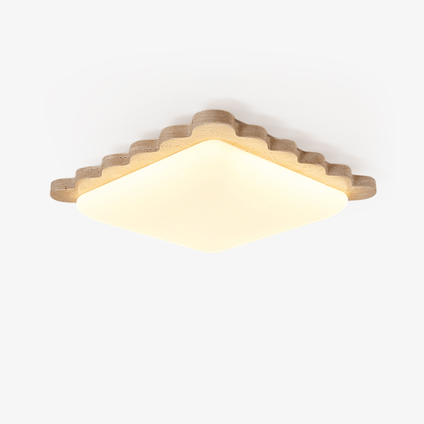 Travertine Scallop Edge Ceiling Light