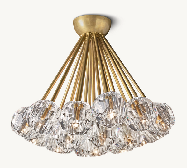 Kristal Clear Glass Flushmount 24"