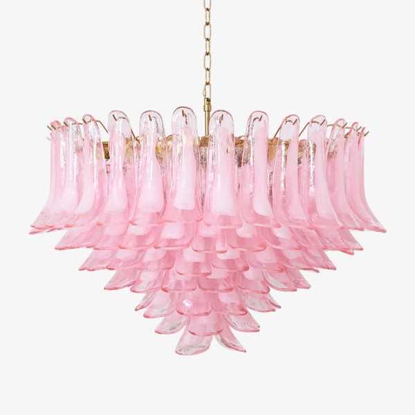 Blush Pink Glass Murano Chandelier