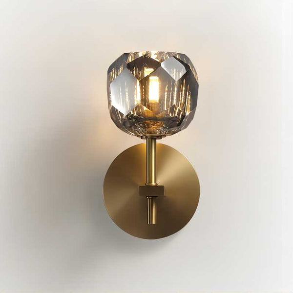 Kristal Smoke Glass Short Wall Sconce