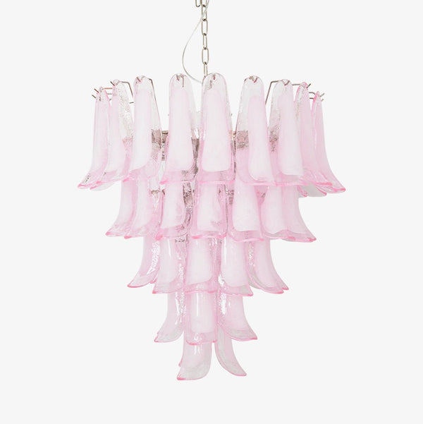 Murano Pink Glass Petals Chandelier