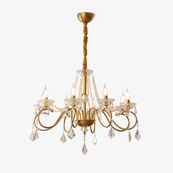 Opulent Pearl Crystal Chandelier