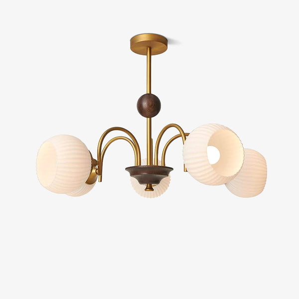 Skulpturaler, gerippter Glasleuchter