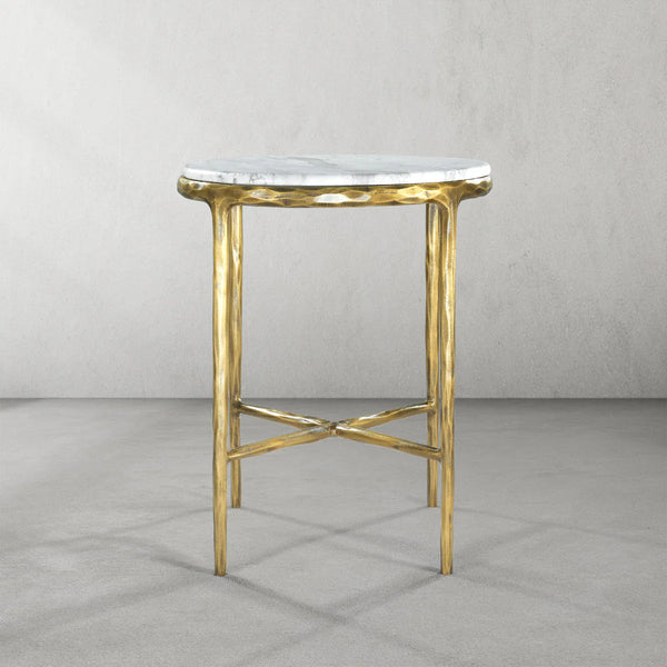Thades Marble Round Side Table 18"D