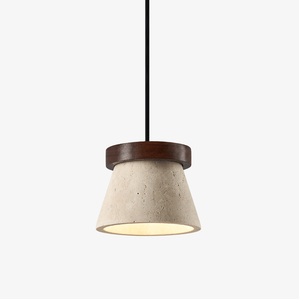 Travertine Cone Ring Pendant Light
